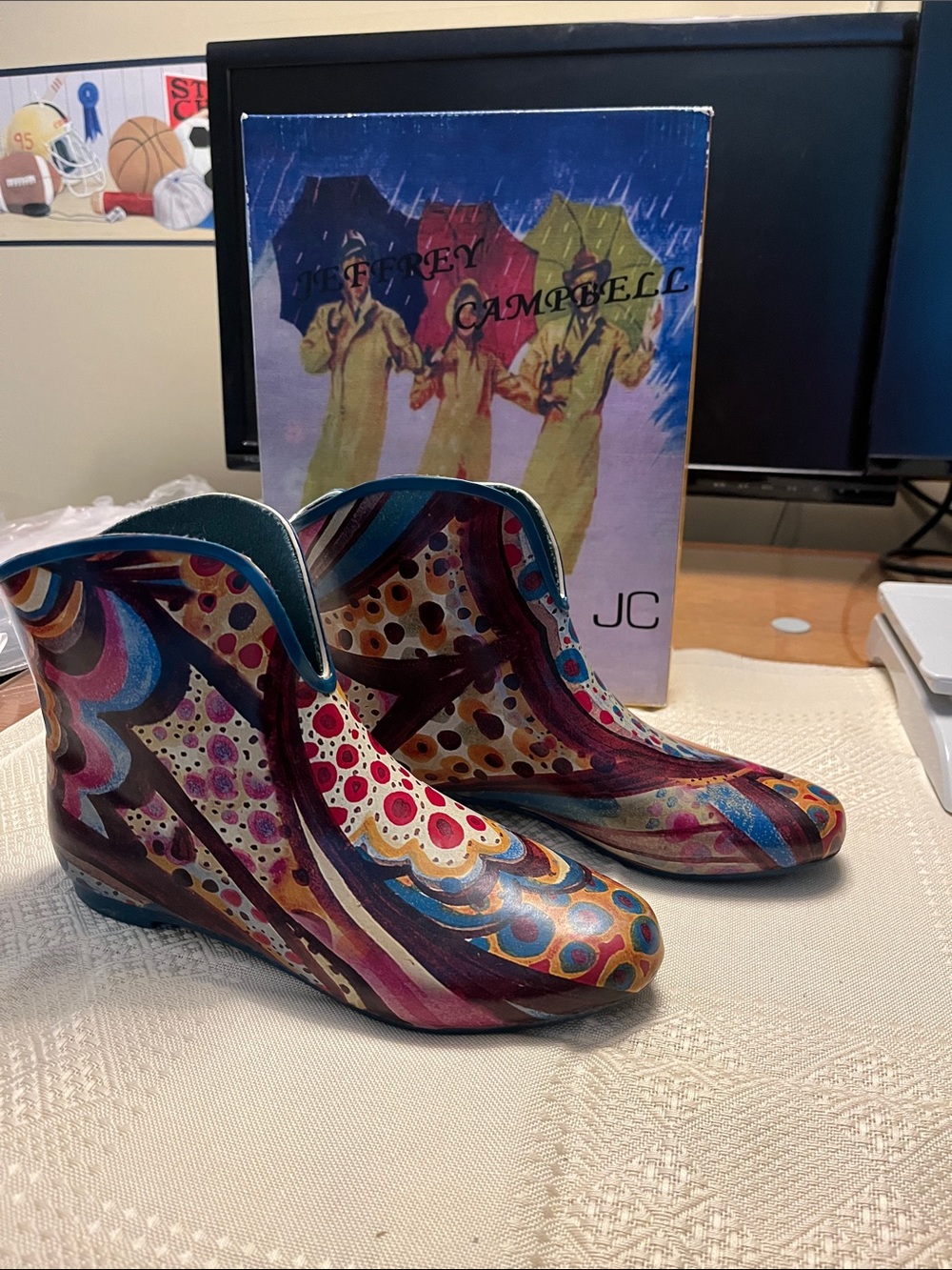 Jeffrey Campbell Multicolor Printed Rain Booties - Women